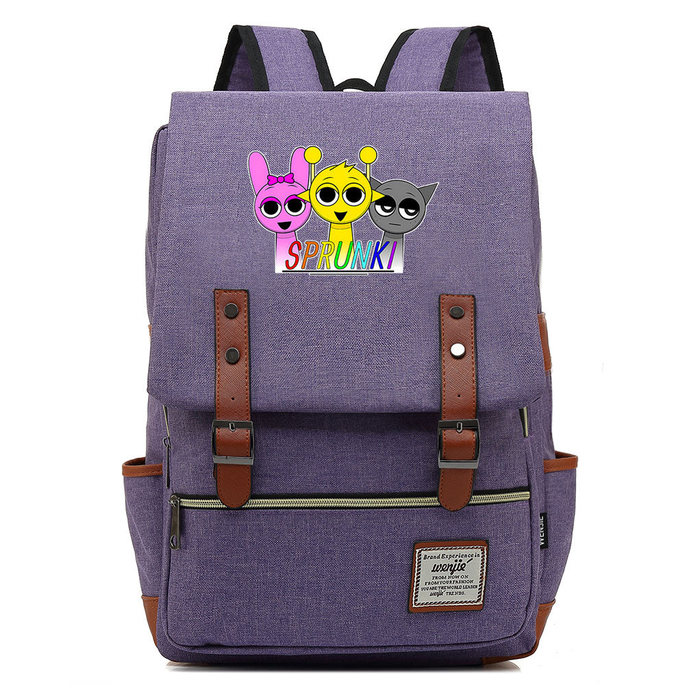 Sprunki Cosplay Canvas Travel Backpack School Bag