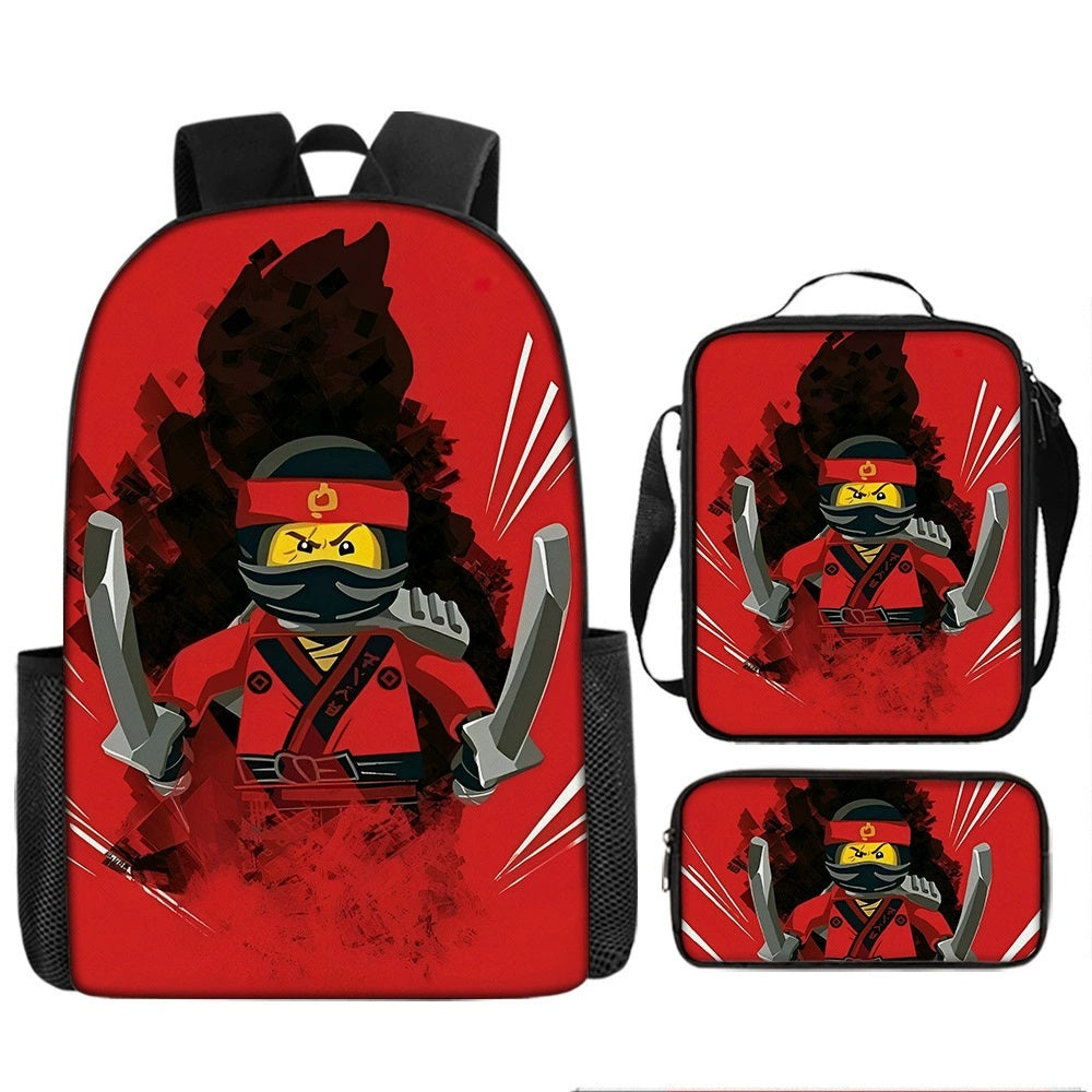 Ninjago Schoolbag Backpack Lunch Bag Pencil Case 3pcs Set Gift for Kids Students