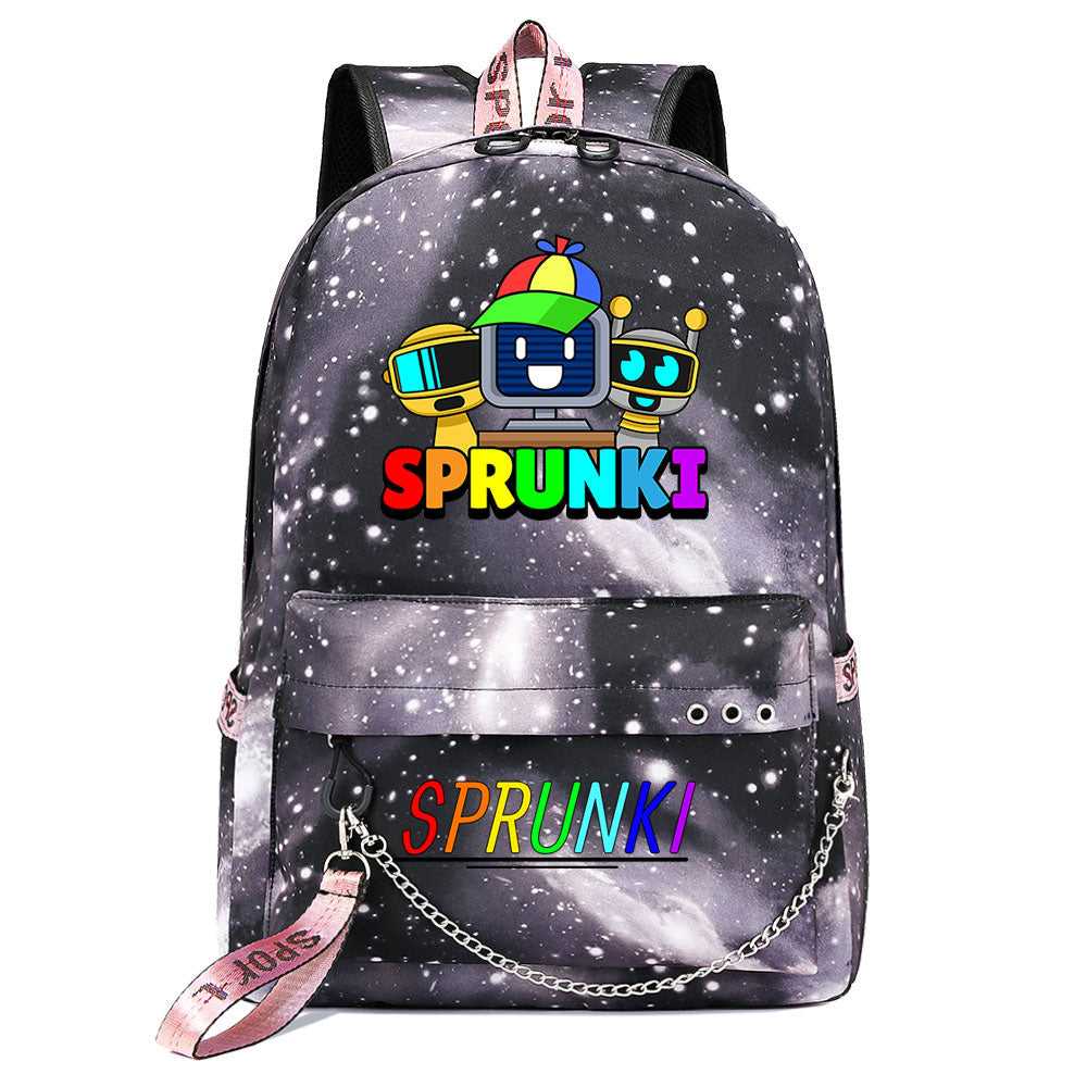 Sprunki USB Charging Backpack Shoolbag Notebook Bag Gifts for Kids Students