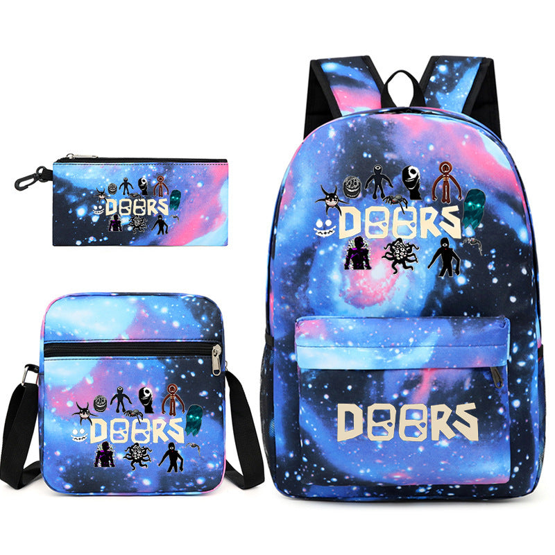 Roblox Doors SchoolBag Backpack Shoulder Bag Book Pencil Bags  3pcs Set