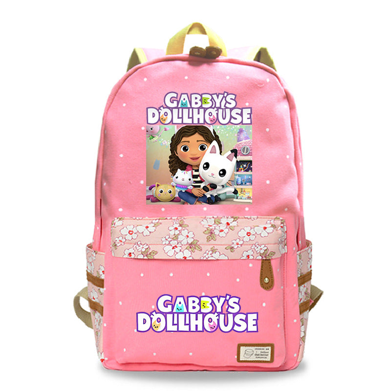 Gabby's Dollhouse Fashion Canvas Travel Backpack School Bag