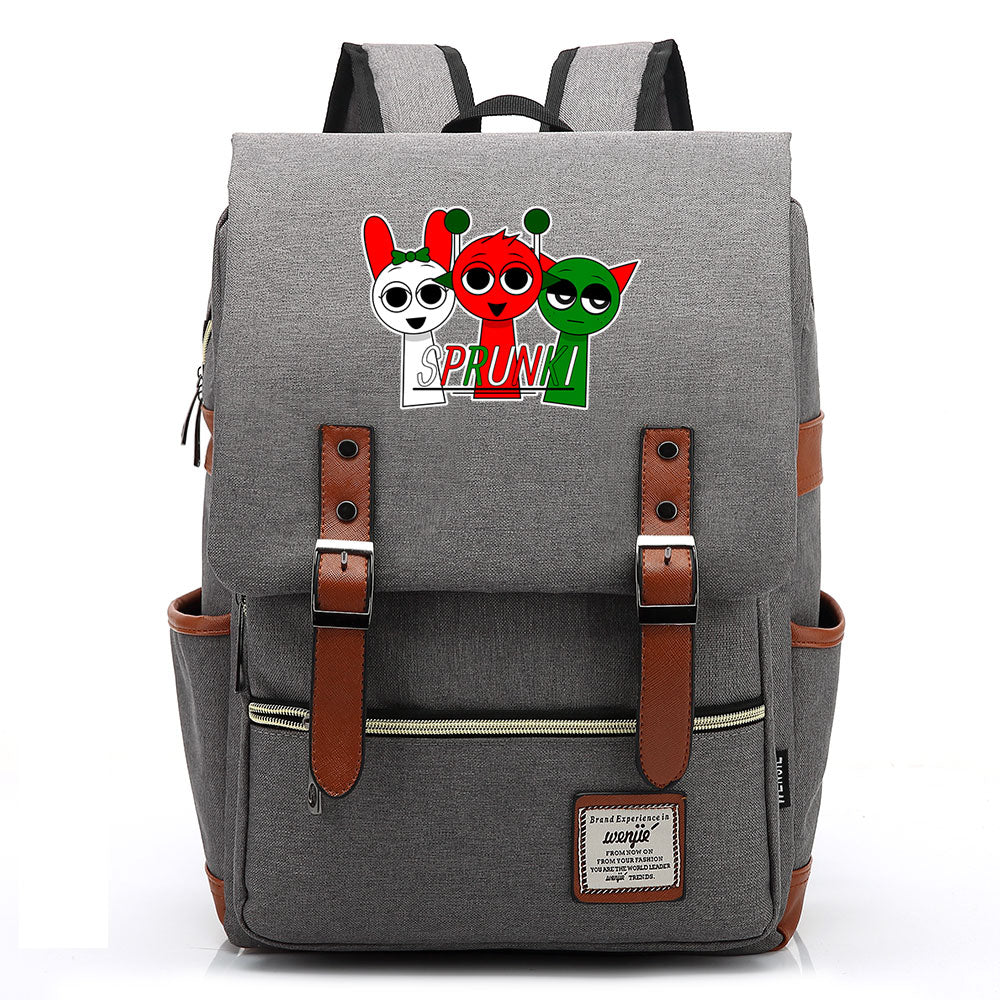 Sprunki Cosplay Canvas Travel Backpack School Bag