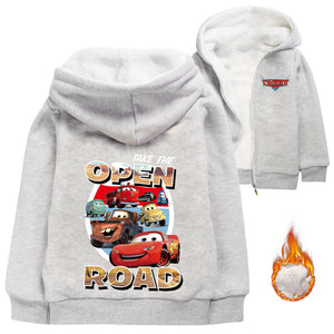 Cars Lightning Pullover Hoodie Sweatshirt Autumn Winter Unisex Sweater Zipper Jacket for Kids Boy Girls