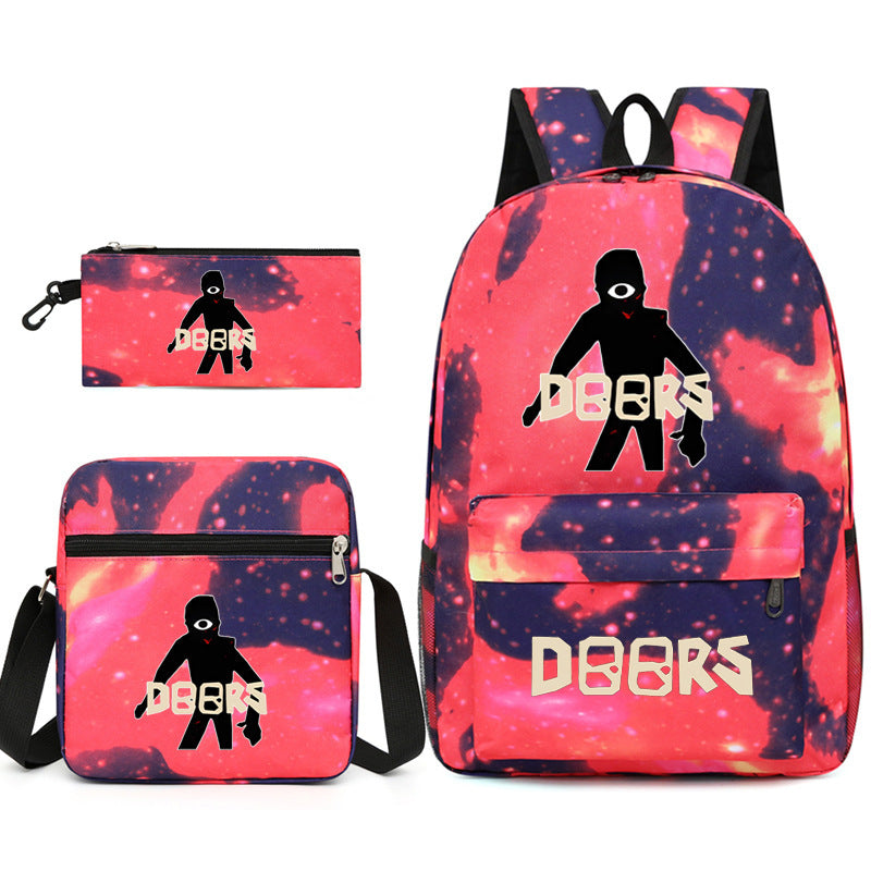 Roblox Doors SchoolBag Backpack Shoulder Bag Book Pencil Bags  3pcs Set