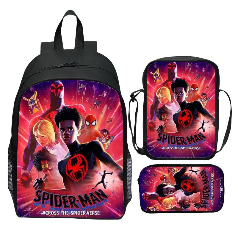 Spider Man  Across the Spider Verse Schoolbag Backpack Lunch Bag Pencil Case 3pcs Set Gift for Kids Students