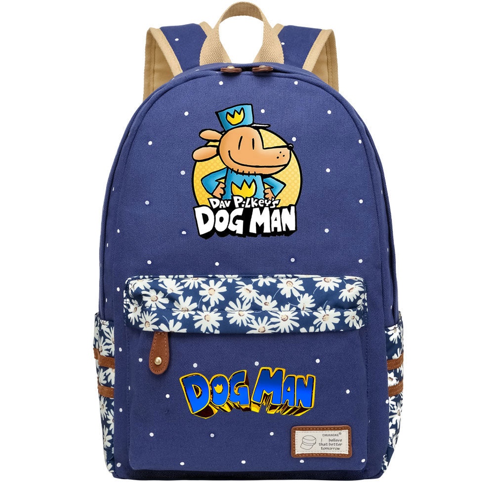 Dog Man Fashion Canvas Travel Backpack School Bag