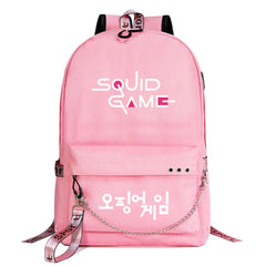 Squid Game USB Charging Backpack Shoolbag Notebook Bag Gifts for Kids Students