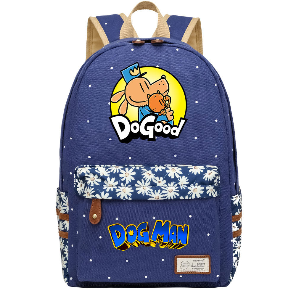 Dog Man Fashion Canvas Travel Backpack School Bag