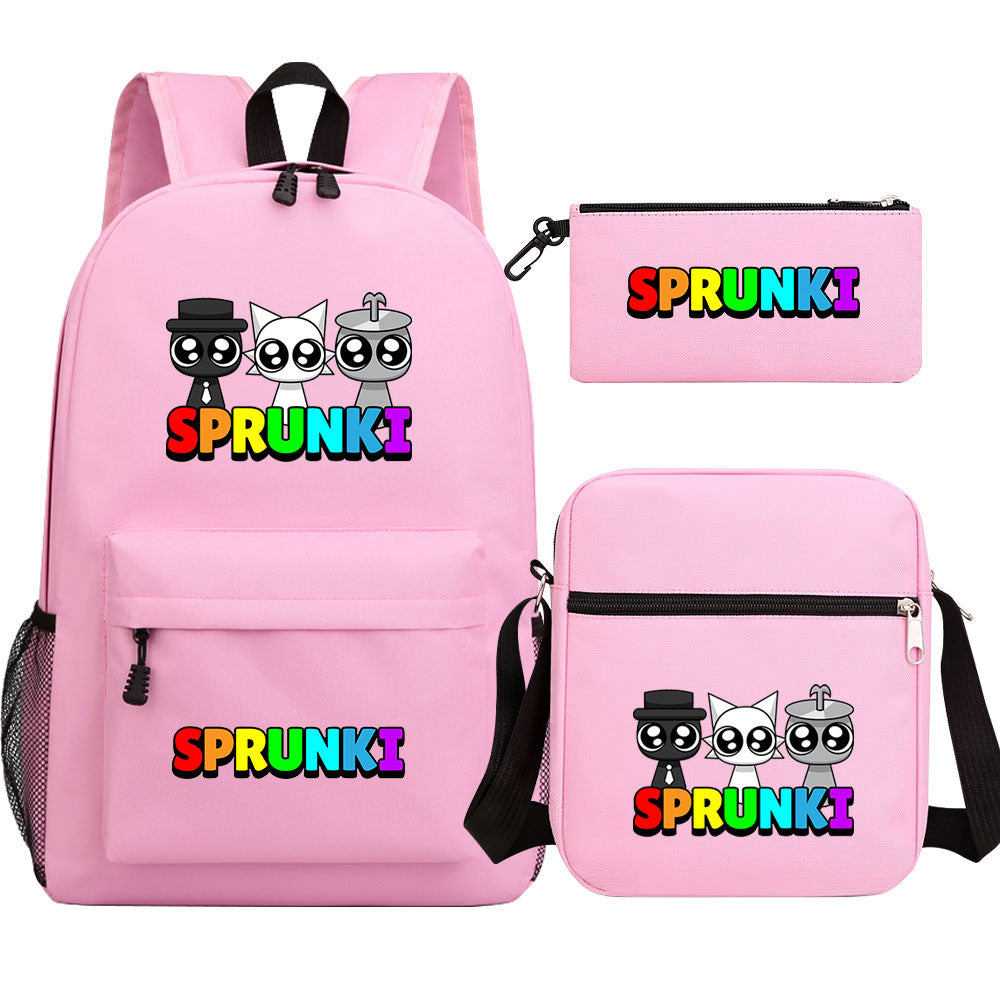 Sprunki SchoolBag Backpack Shoulder Bag Book Pencil Bags  3pcs Set
