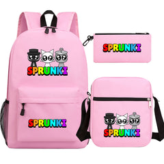 Sprunki SchoolBag Backpack Shoulder Bag Book Pencil Bags  3pcs Set