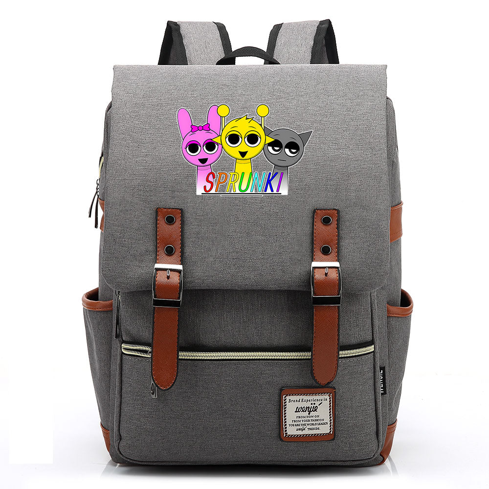 Sprunki Cosplay Canvas Travel Backpack School Bag