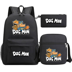 Dog Man School Bag Backpack Shoulder Bag Book Pencil Bags  3pcs Set