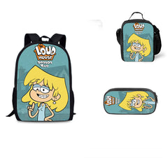 The Loud House Schoolbag Backpack Lunch Bag Pencil Case 3pcs Set Gift for Kids Students