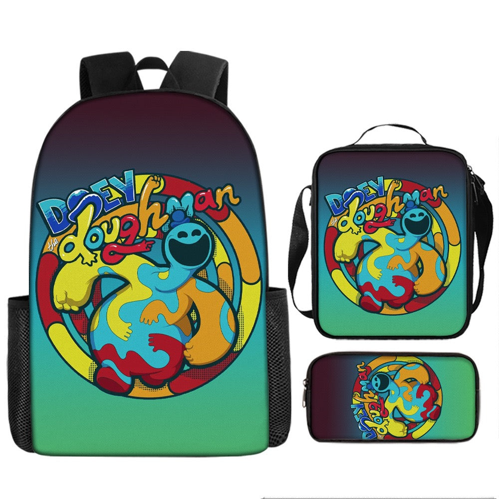 Nightmare Critters Schoolbag Backpack Lunch Bag Pencil Case 3pcs Set Gift for Kids Students