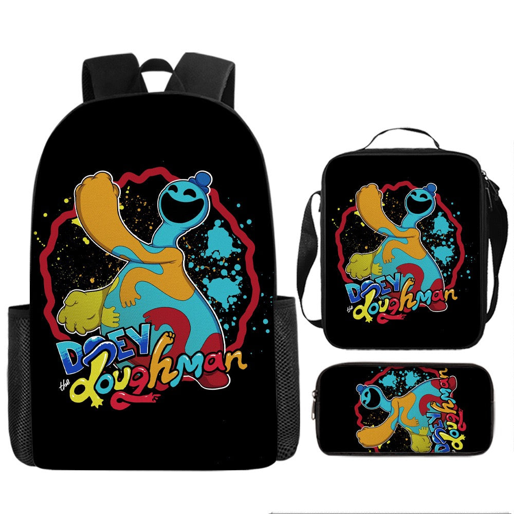 Nightmare Critters Schoolbag Backpack Lunch Bag Pencil Case 3pcs Set Gift for Kids Students