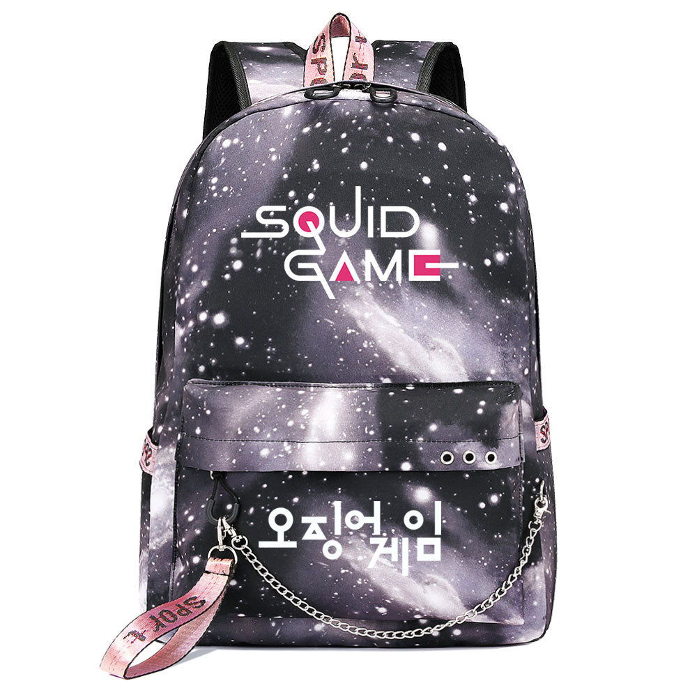 Squid Game USB Charging Backpack Shoolbag Notebook Bag Gifts for Kids Students