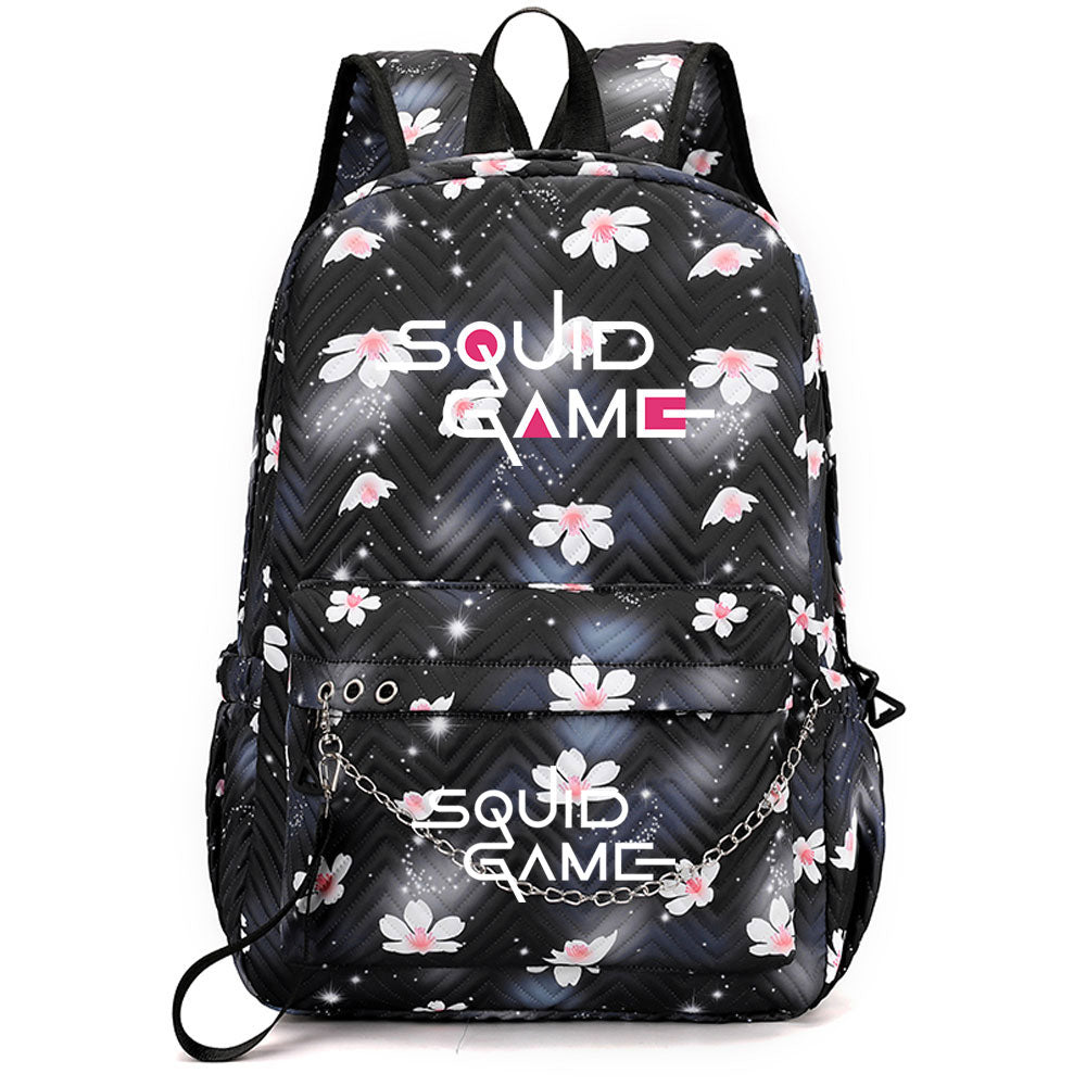 Squid Game USB Charging Backpack Shoolbag Notebook Bag Gifts for Kids Students