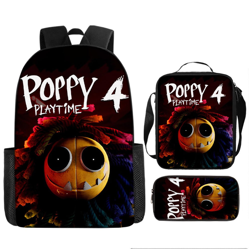 Nightmare Critters Schoolbag Backpack Lunch Bag Pencil Case 3pcs Set Gift for Kids Students