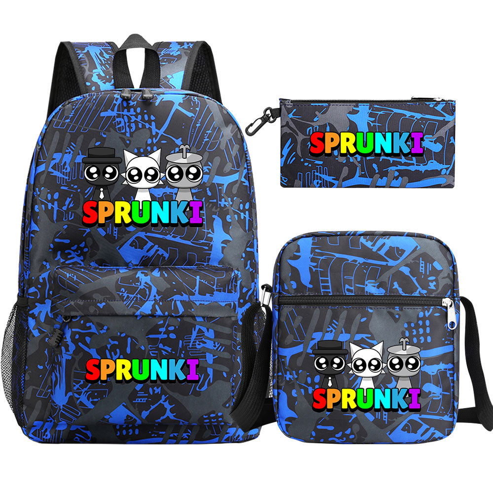 Sprunki SchoolBag Backpack Shoulder Bag Book Pencil Bags  3pcs Set