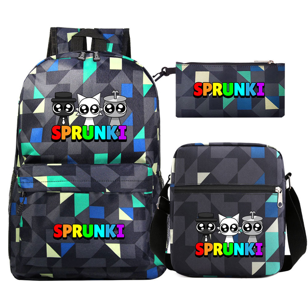 Sprunki SchoolBag Backpack Shoulder Bag Book Pencil Bags  3pcs Set