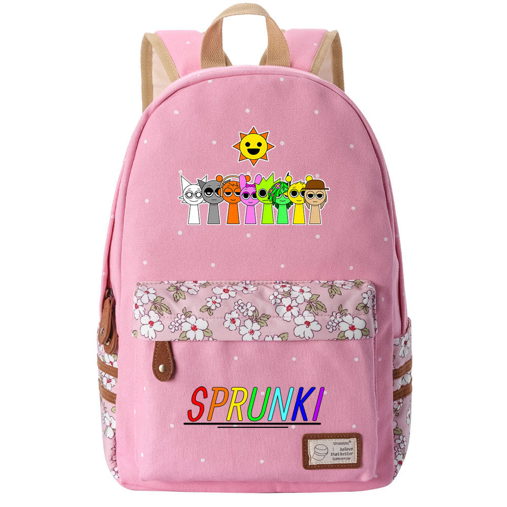 Sprunki Fashion Canvas Travel Backpack School Bag