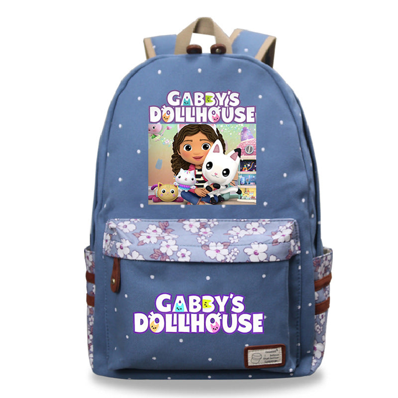 Gabby's Dollhouse Fashion Canvas Travel Backpack School Bag