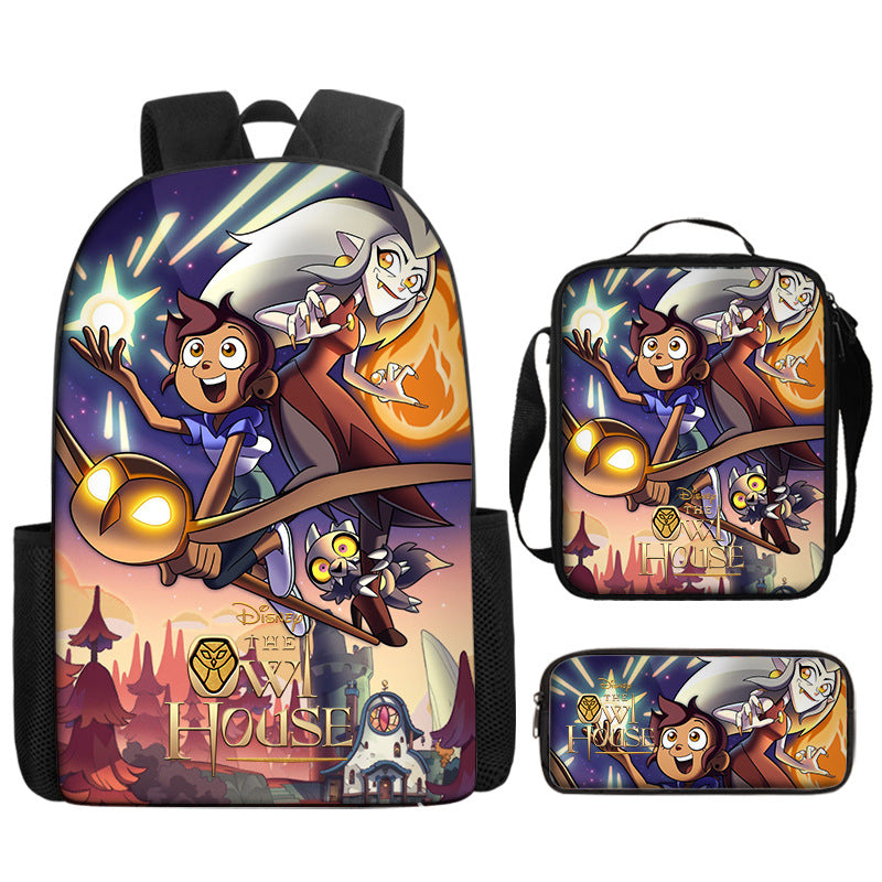 The Owl House  Schoolbag Backpack Lunch Bag Pencil Case 3pcs Set Gift for Kids Students