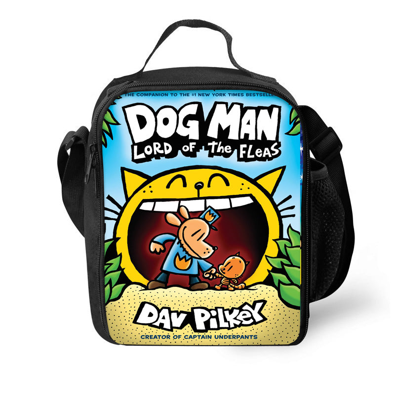 Dog Man Lunch Bag for Boy Kids Thermos Cooler Adults Tote Food Lunch Box