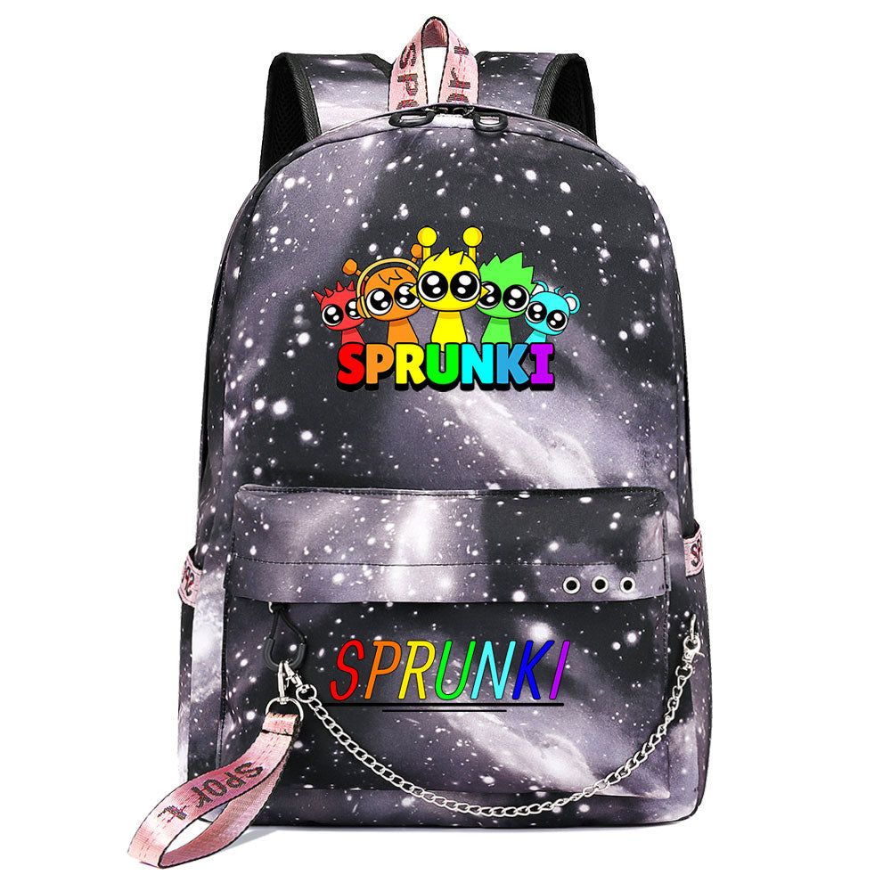 Sprunki USB Charging Backpack Shoolbag Notebook Bag Gifts for Kids Students