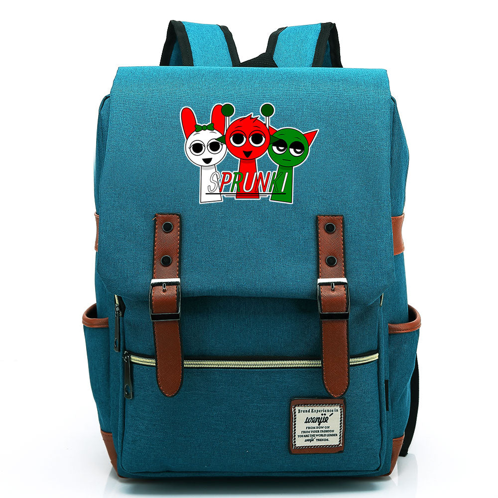Sprunki Cosplay Canvas Travel Backpack School Bag