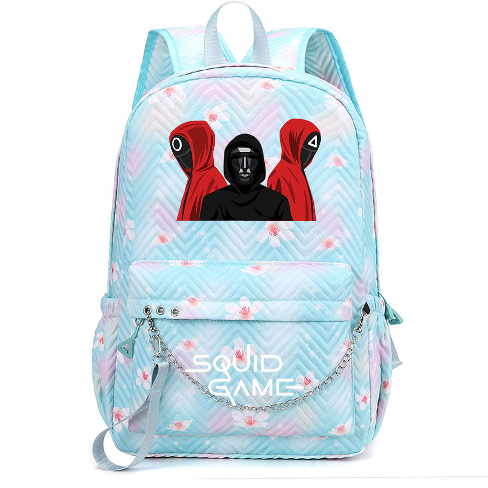 Squid Game USB Charging Backpack Shoolbag Notebook Bag Gifts for Kids Students