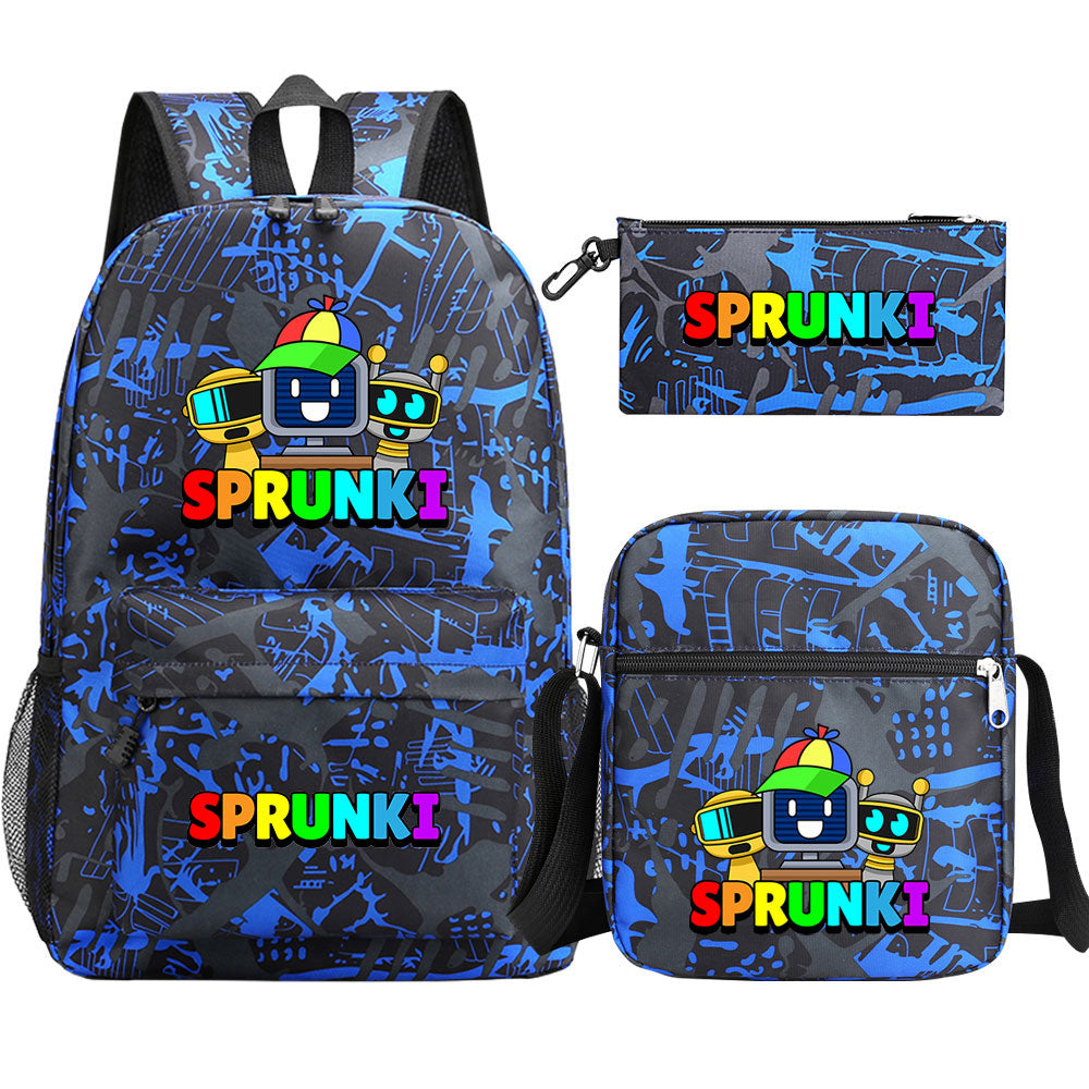 Sprunki SchoolBag Backpack Shoulder Bag Book Pencil Bags  3pcs Set