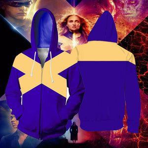 X Men Dark Phoenix Cosplay Hoodie Sweatshirt Sweater Unisex Zipper Jacket Coat