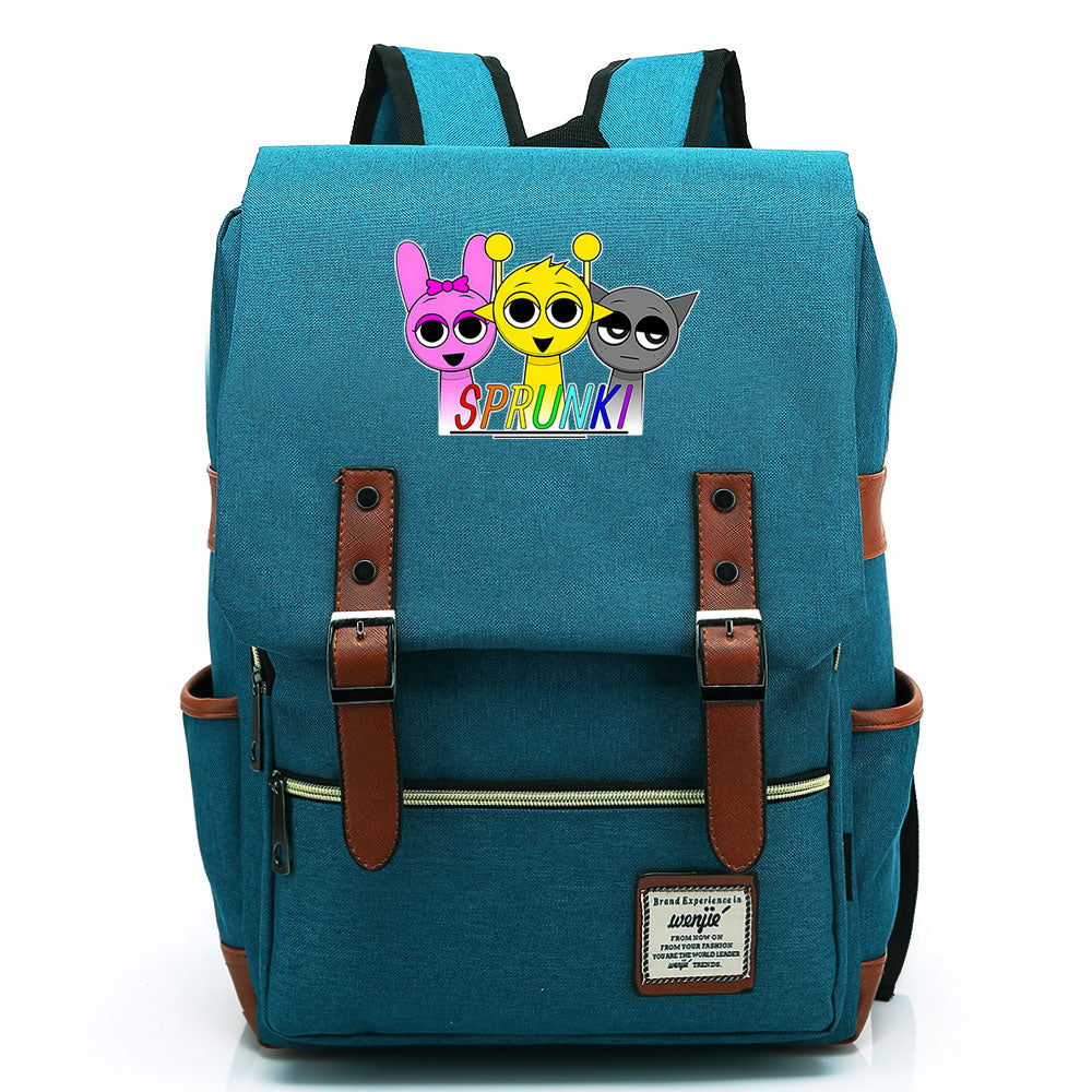 Sprunki Cosplay Canvas Travel Backpack School Bag