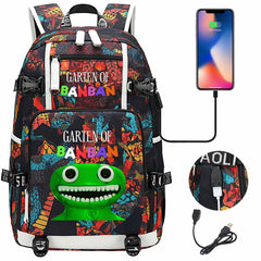 Garten of Banban USB Charging Backpack School NoteBook Laptop Travel Bags