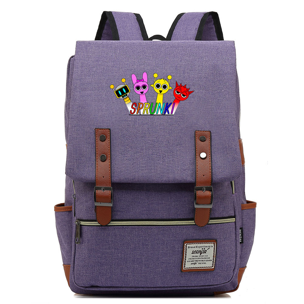 Sprunki Cosplay Canvas Travel Backpack School Bag
