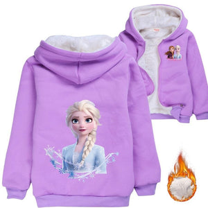 Frozen Elsa Princess Pullover Hoodie Sweatshirt Autumn Winter Unisex Sweater Zipper Jacket for Kids Boy Girls
