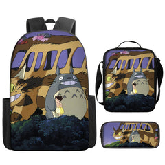 My Neighbor Totoro Schoolbag Backpack Lunch Bag Pencil Case 3pcs Set Gift for Kids Students