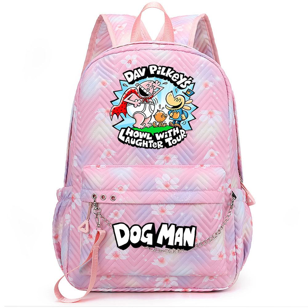 Dog Man USB Charging Backpack Shoolbag Notebook Bag Gifts for Kids Students