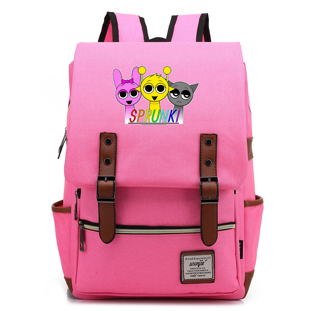 Sprunki Cosplay Canvas Travel Backpack School Bag