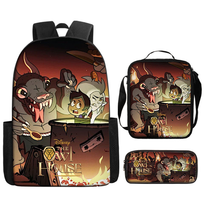 The Owl House  Schoolbag Backpack Lunch Bag Pencil Case 3pcs Set Gift for Kids Students