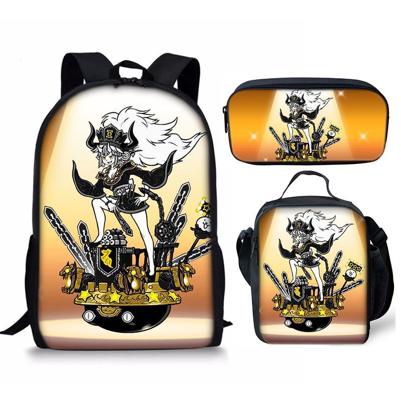 The Battle Cats Schoolbag Backpack Lunch Bag Pencil Case 3pcs Set Gift for Kids Students