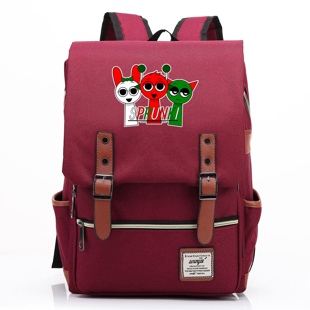 Sprunki Cosplay Canvas Travel Backpack School Bag
