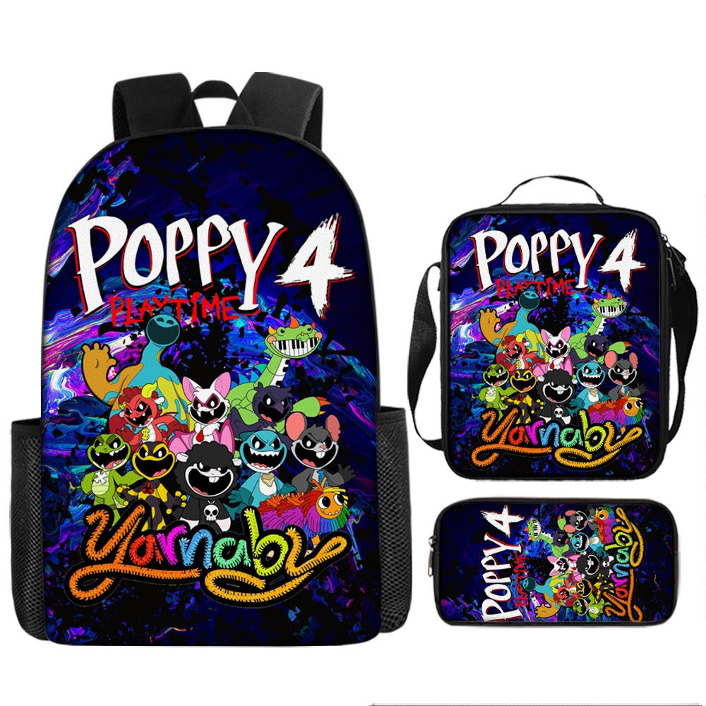 Nightmare Critters Schoolbag Backpack Lunch Bag Pencil Case 3pcs Set Gift for Kids Students