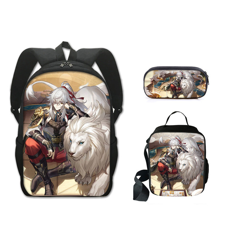 Honkai Impact 3 Schoolbag Backpack Lunch Bag Pencil Case 3pcs Set Gift for Kids Students