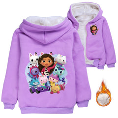 Gabbys Dollhouse Princess Pullover Hoodie Sweatshirt Autumn Winter Unisex Sweater Zipper Jacket for Kids Boy Girls