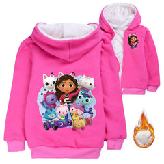 Gabbys Dollhouse Princess Pullover Hoodie Sweatshirt Autumn Winter Unisex Sweater Zipper Jacket for Kids Boy Girls
