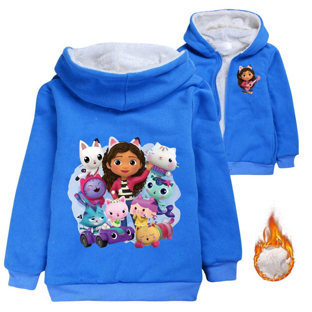 Gabbys Dollhouse Princess Pullover Hoodie Sweatshirt Autumn Winter Unisex Sweater Zipper Jacket for Kids Boy Girls