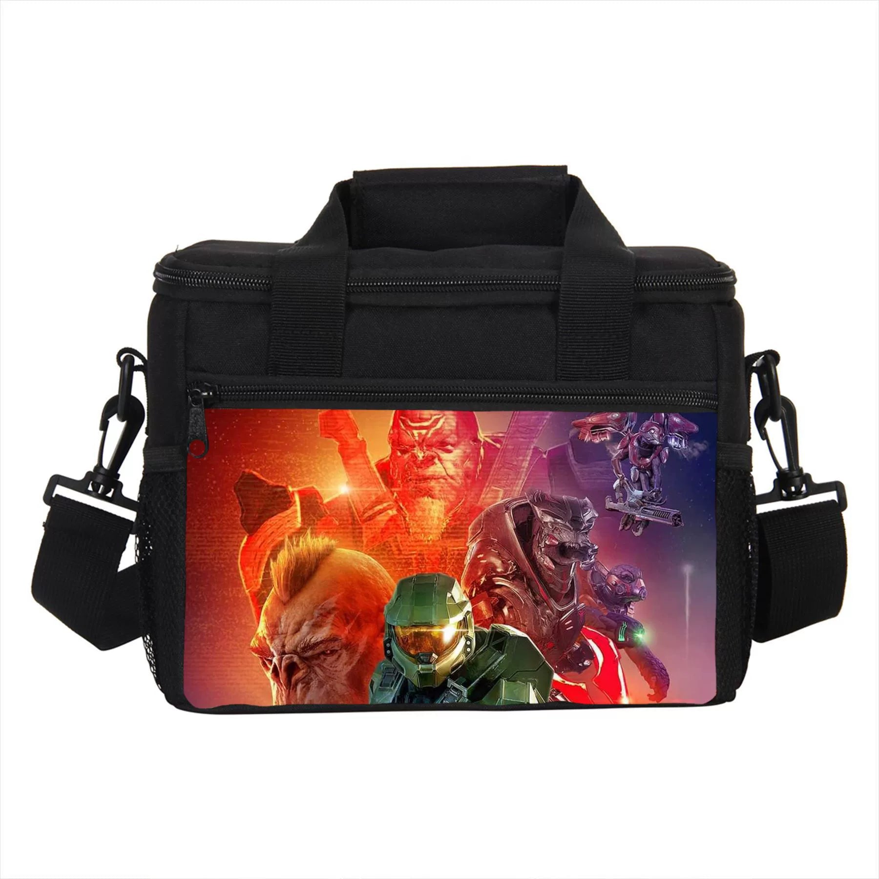Game Halo Portable Lunch Box School Tote Storage Picnic Bag