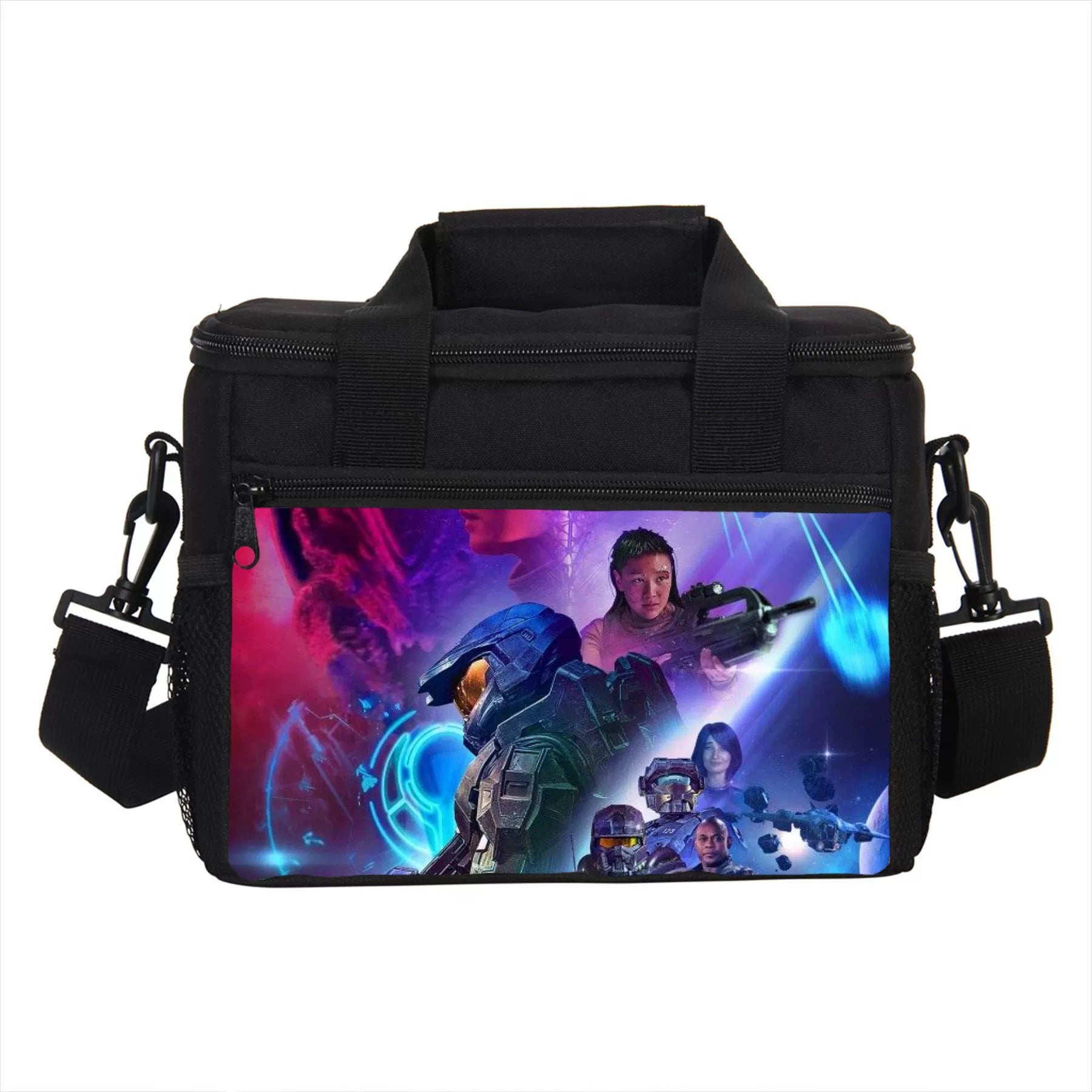 Game Halo Portable Lunch Box School Tote Storage Picnic Bag